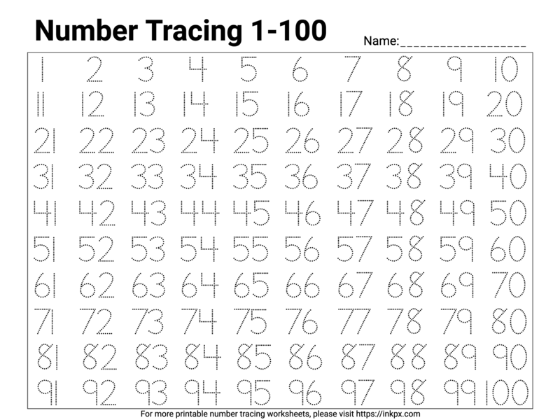 Free Printable Number Tracing Worksheets 1 100 In PDF PNG And JPG 