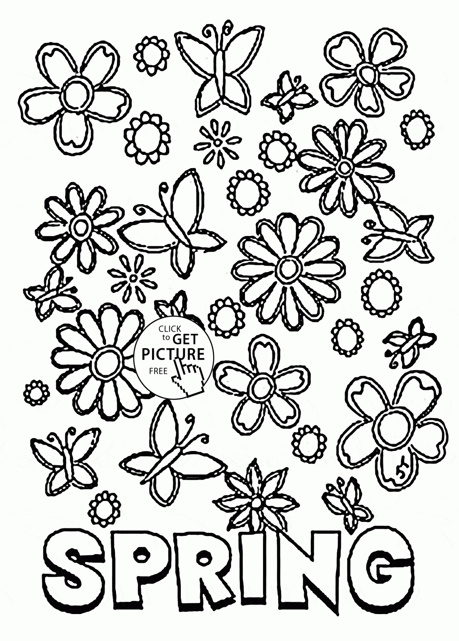 Free Printable Spring Flowers Coloring Pages Coloring Home