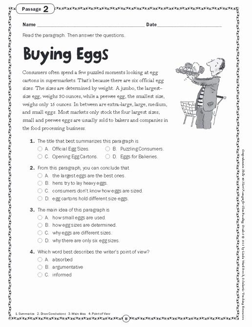 Free Reading Comprehension Worksheets 6th Reading Comprehension 