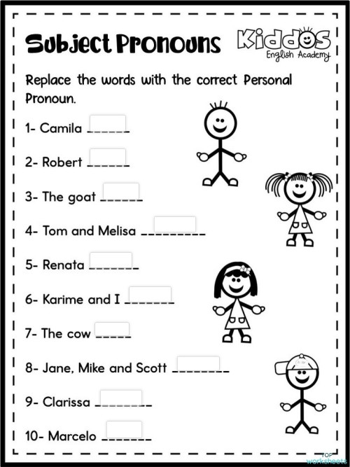 Free Subject Pronoun Worksheet Download Free Subject Pronoun Worksheet 