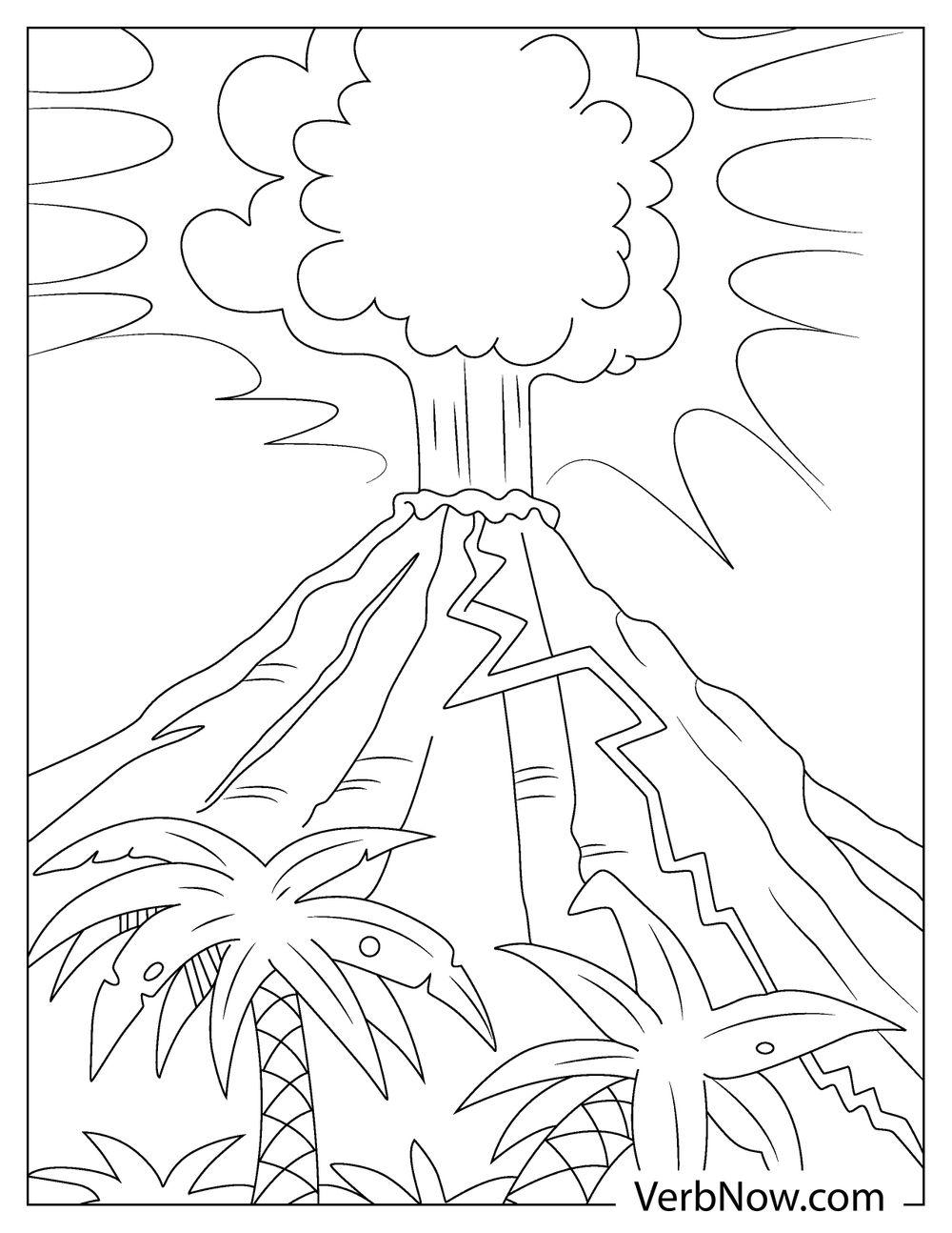 Free VOLCANO Coloring Pages Book For Download Printable PDF VerbNow