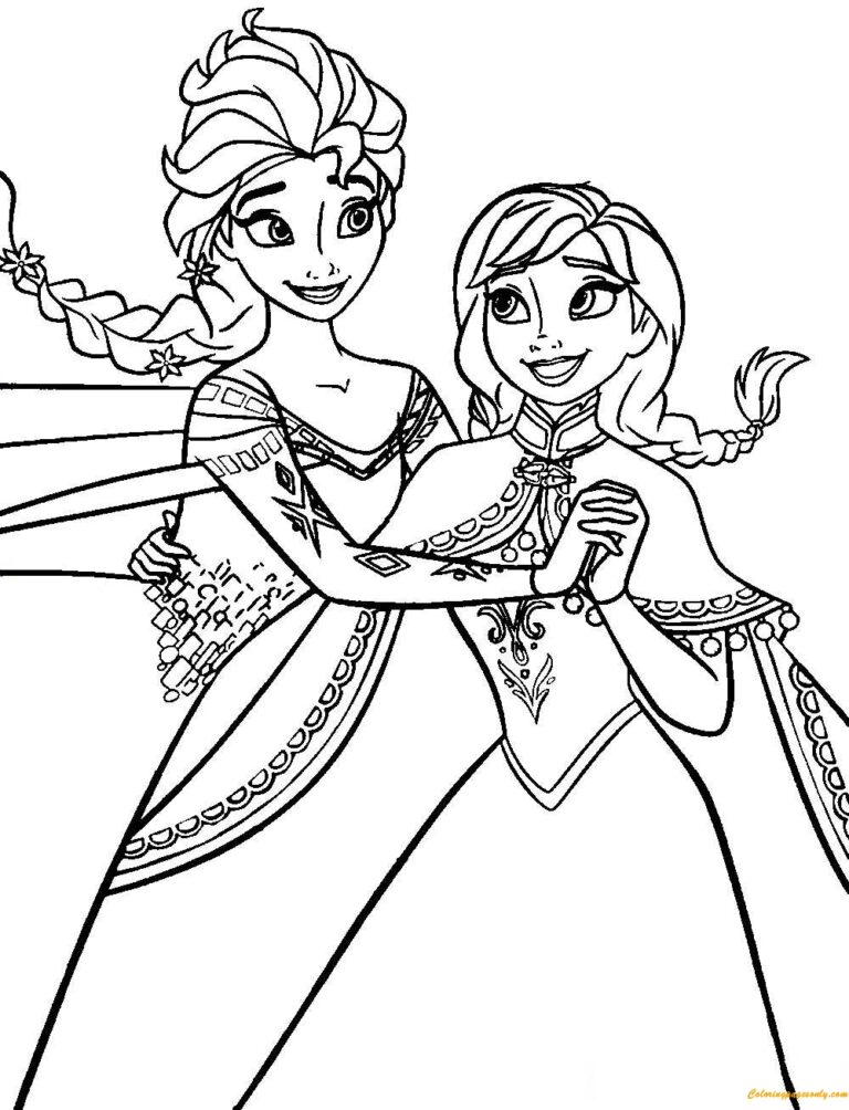 Anna And Elsa Coloring Pages - Printable Coloring Free