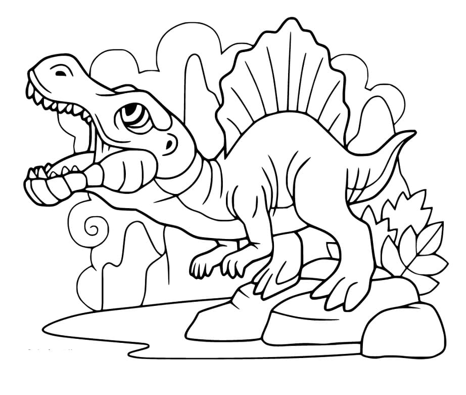 Funny Spinosaurus Coloring Page Free Printable Coloring Pages For Kids