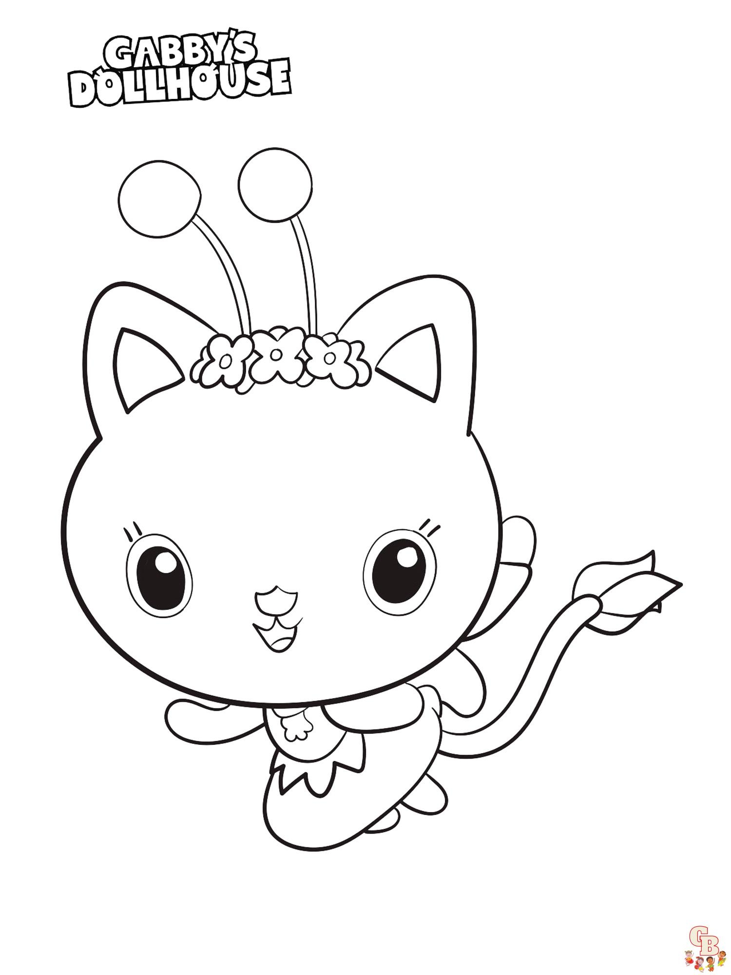 Gabby Dollhouse Coloring Pages Free Easy For Kids