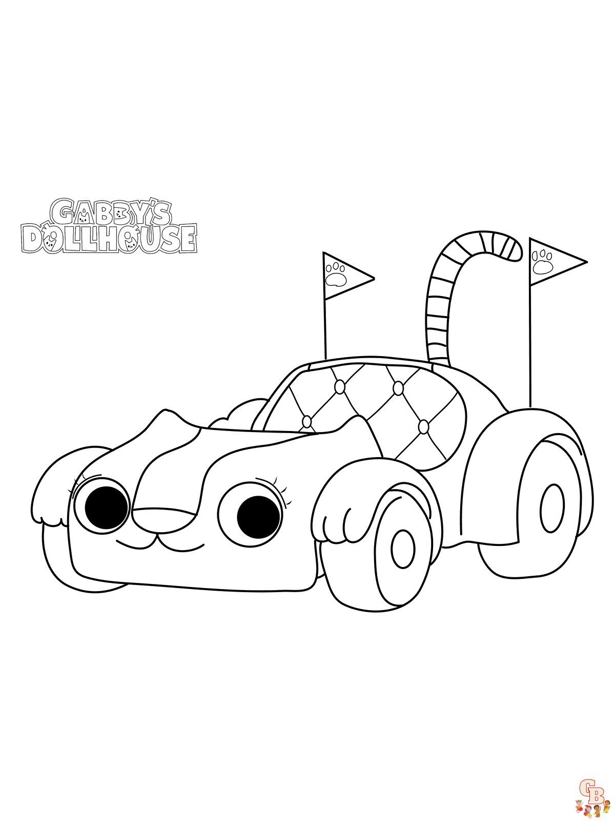 Gabby Dollhouse Coloring Pages Free Easy For Kids