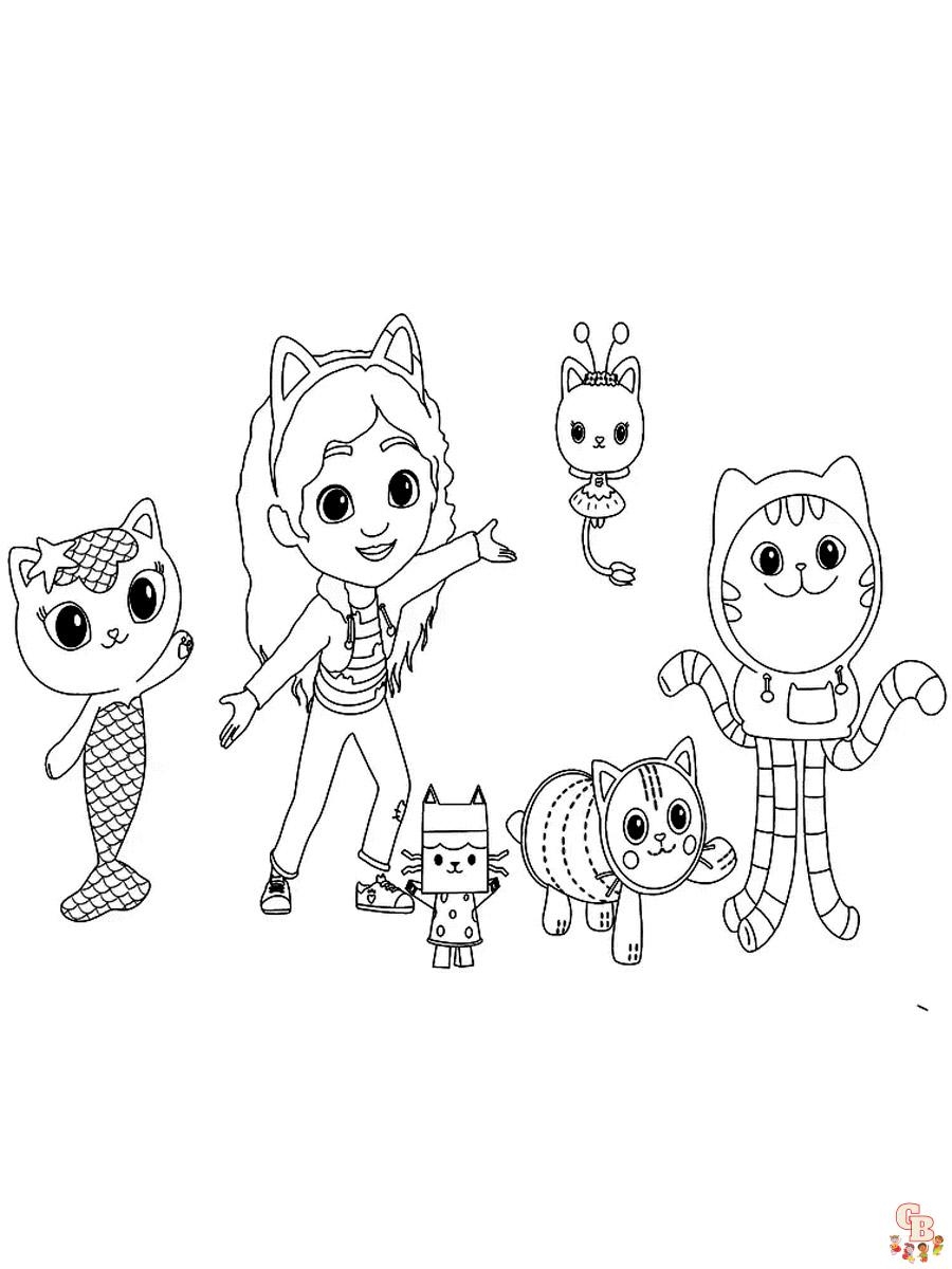 Gabby Dollhouse Coloring Pages Free Easy For Kids