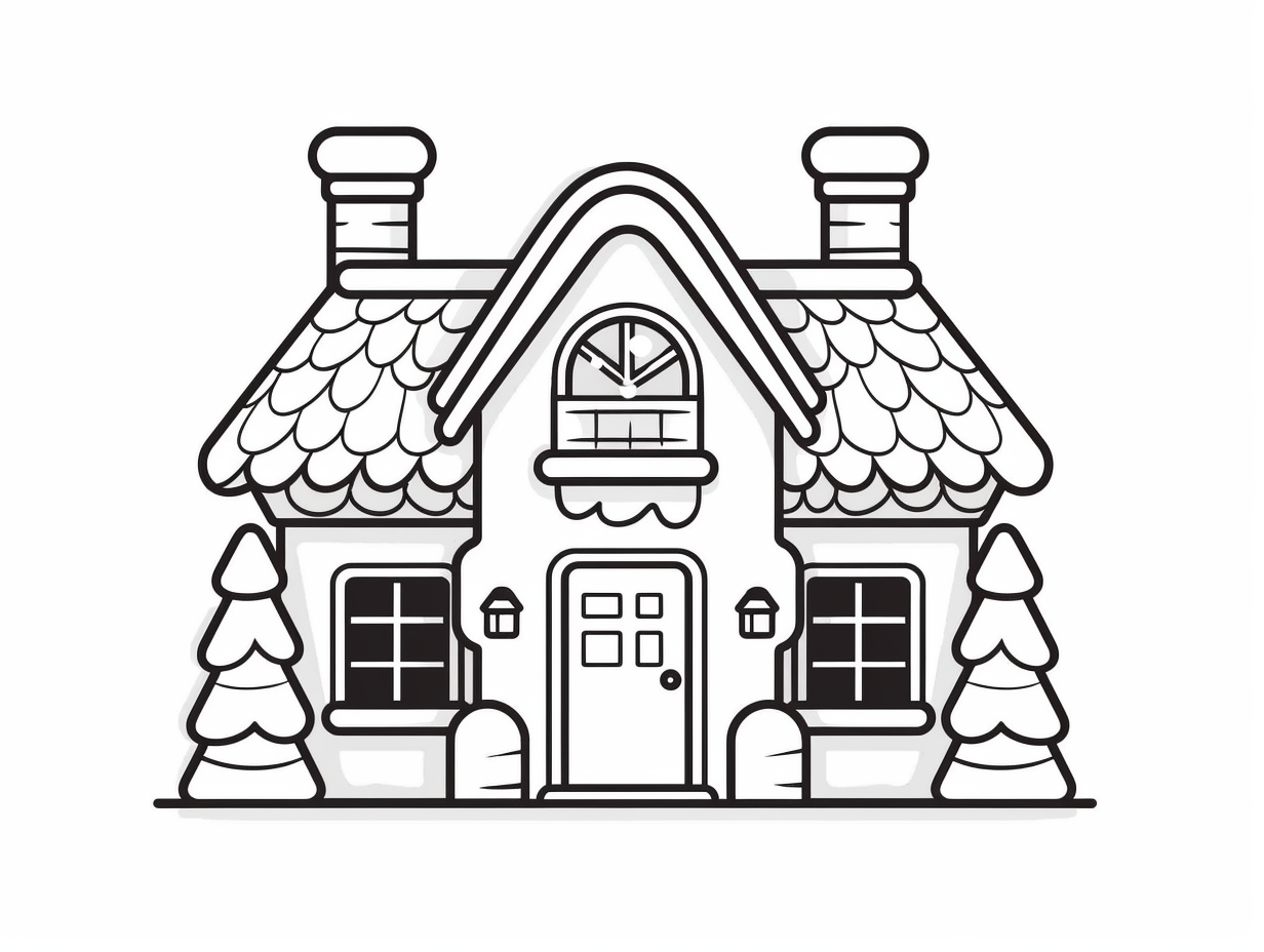 Gingerbread House Coloring Sheet Coloring Page