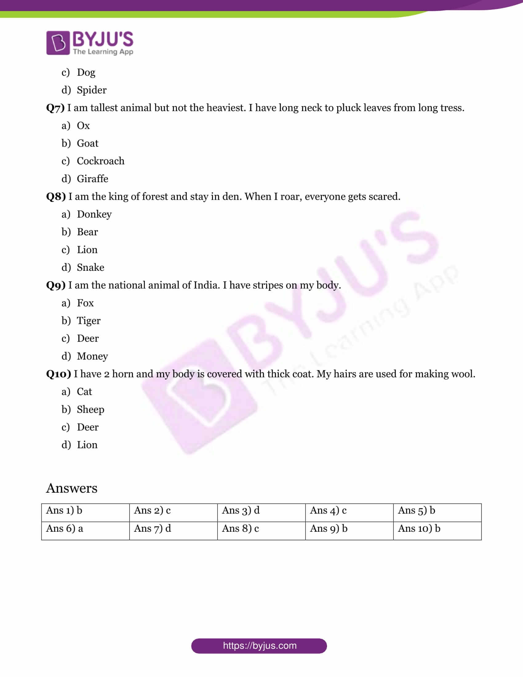 Gk Worksheet For Class 3