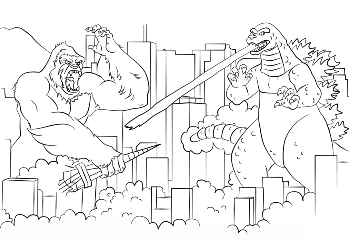 Godzilla Coloring Pages Printable Activity Shelter