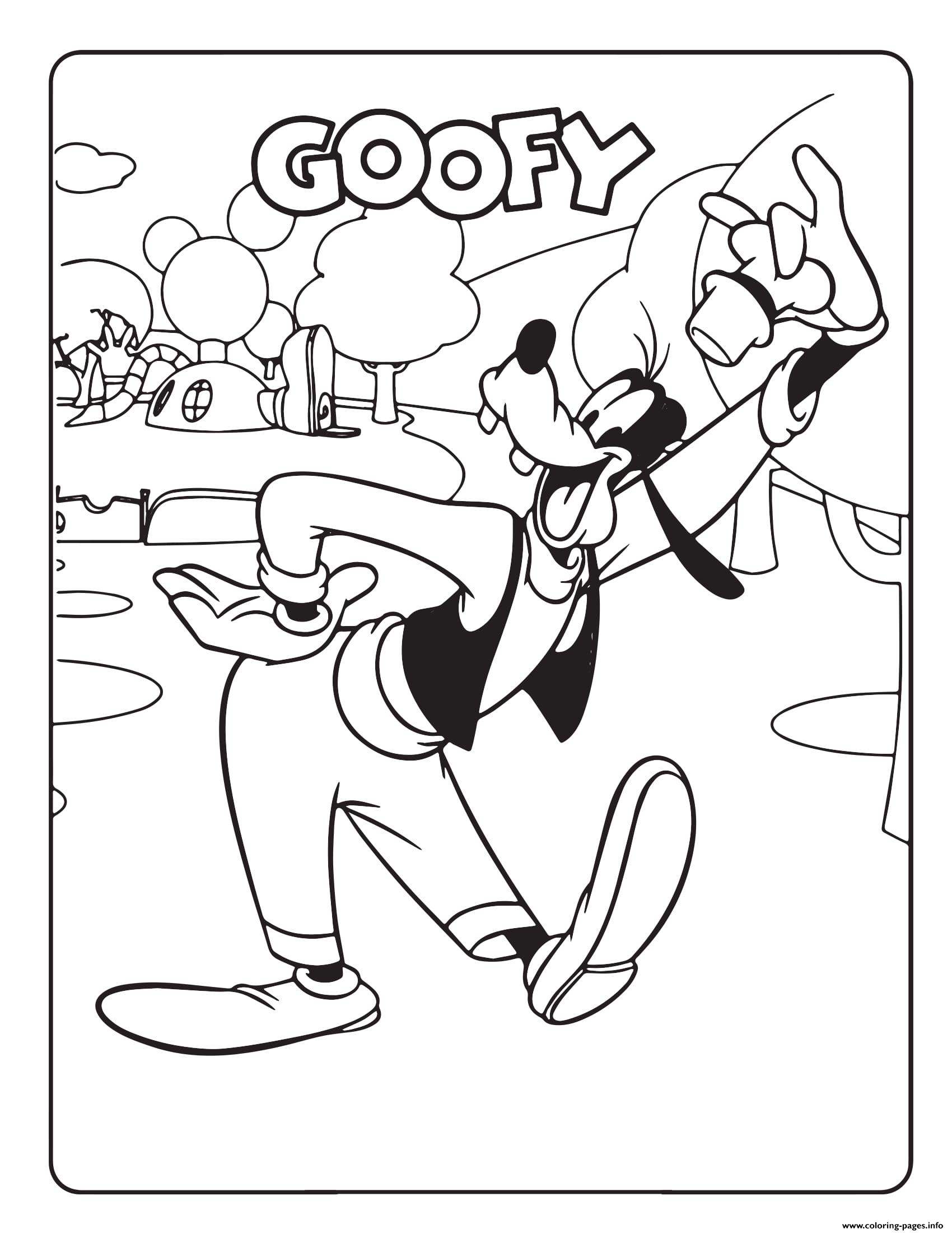 Goofy Disney Coloring Page Printable
