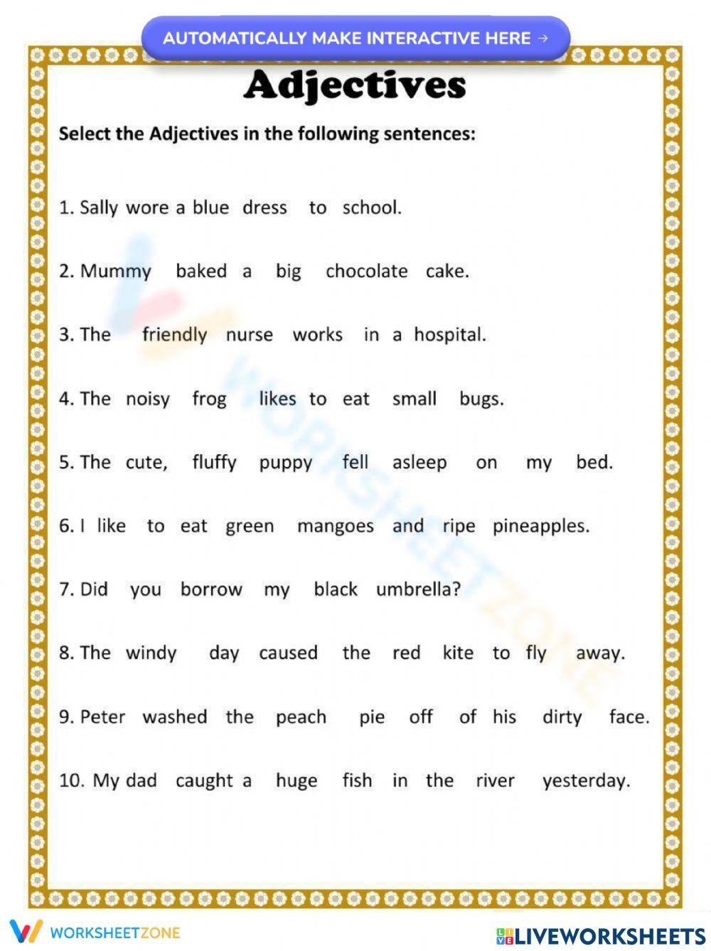 Grade 2 Adjective Worksheets Free Printables English Worksheets