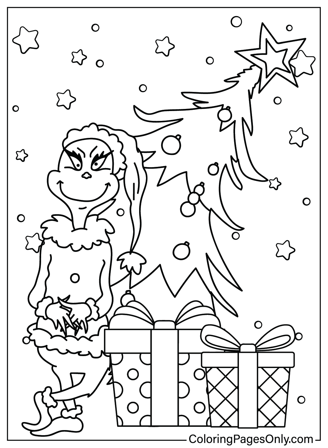 Grinch Coloring Page To Printable Free Printable Coloring Pages