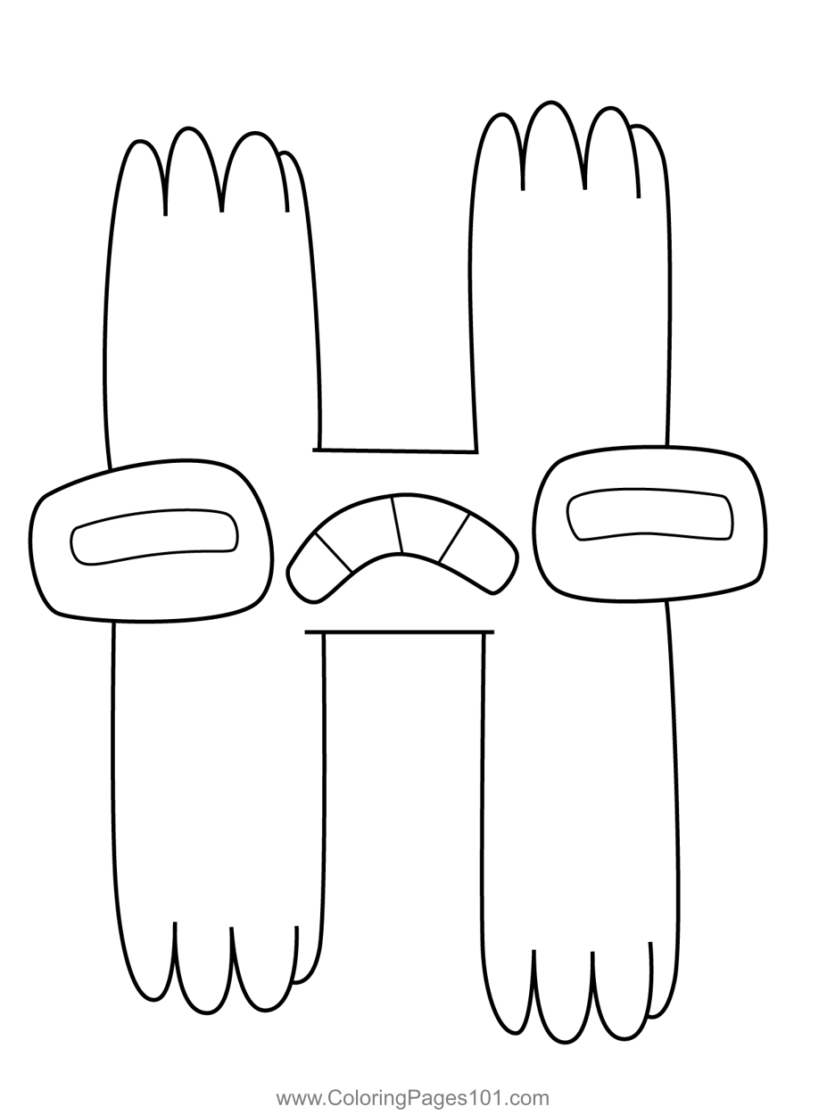 H Alphabet Lore Coloring Page For Kids Free Alphabet Lore Printable