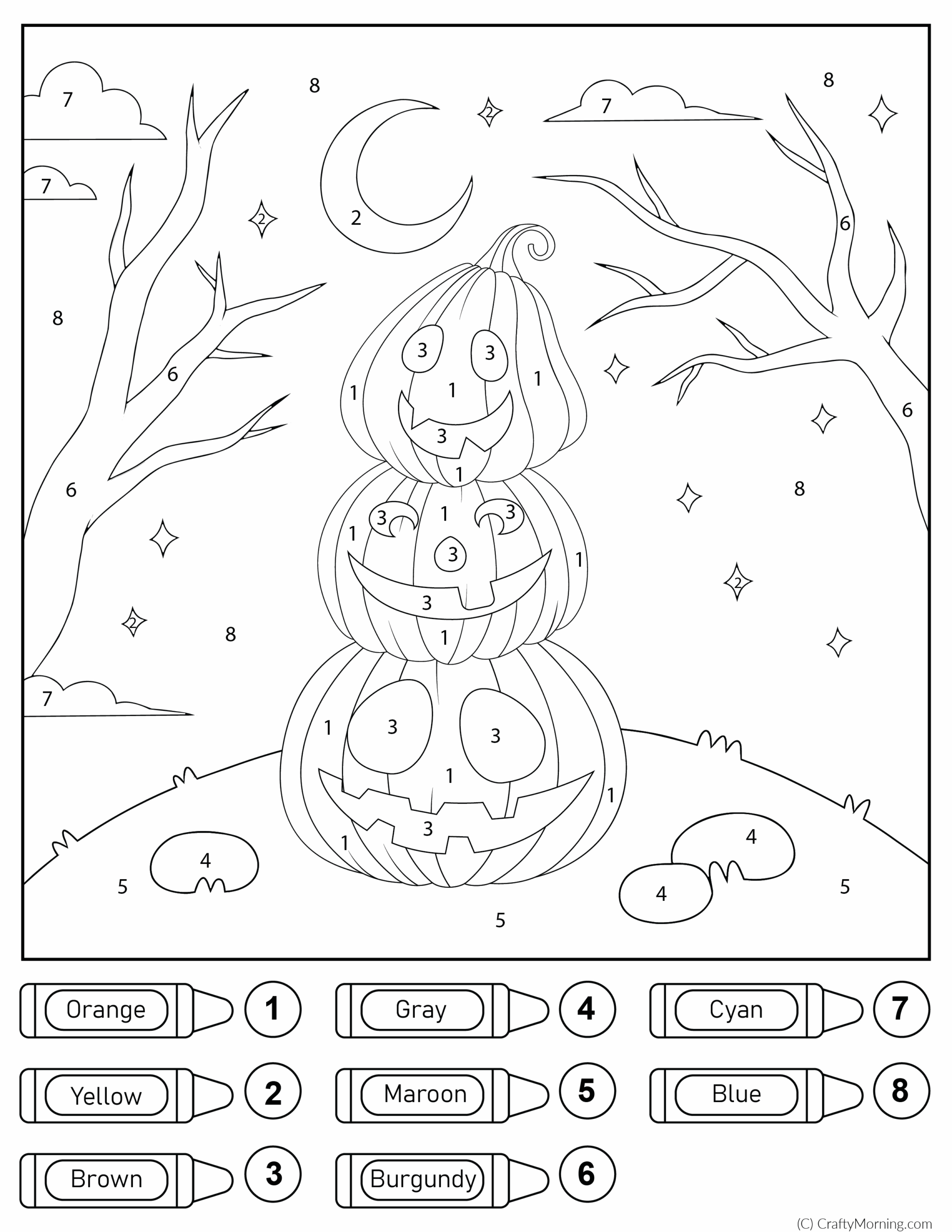 Halloween Color By Number Printable Crafty Morning
