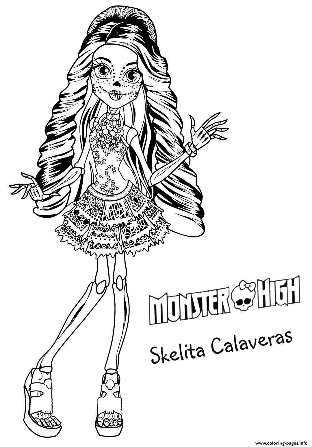 Halloween Monster High Coloring Page Printable