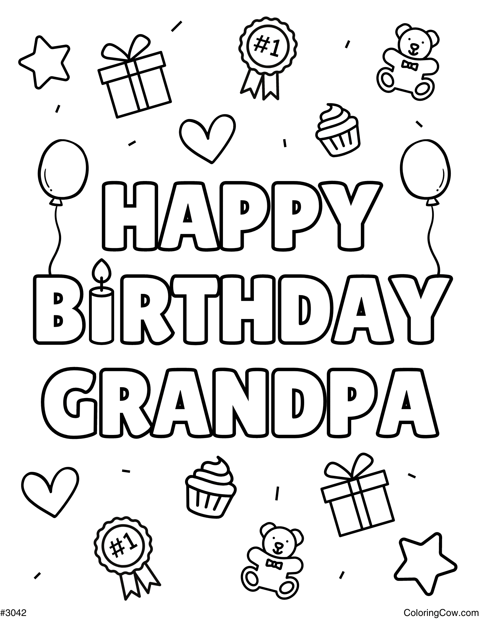 Happy Birthday Dad Coloring Page