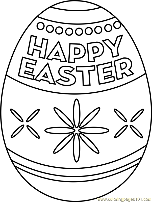 Happy Easter Egg Coloring Page For Kids Free Easter Printable 
