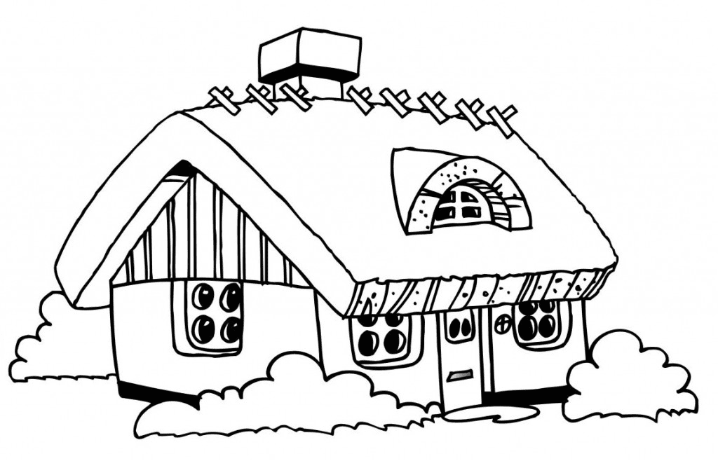 Happy Family Near House Coloring Pages House Coloring Pages 