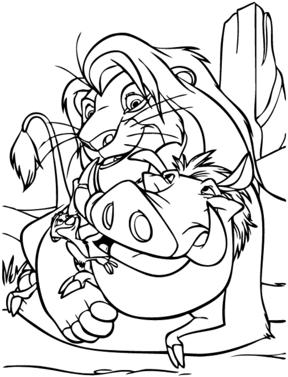Happy Simba Coloring Page Free Printable Coloring Pages For Kids