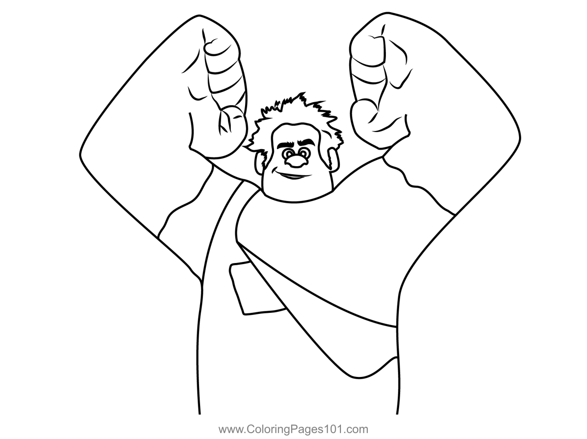 Happy Wreck It Ralph Coloring Page For Kids Free Wreck It Ralph 