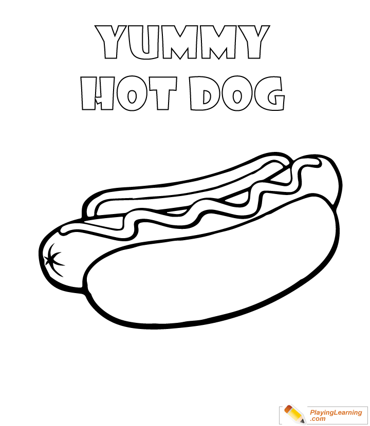 Hot Dog Coloring Page 01 Free Hot Dog Coloring Page