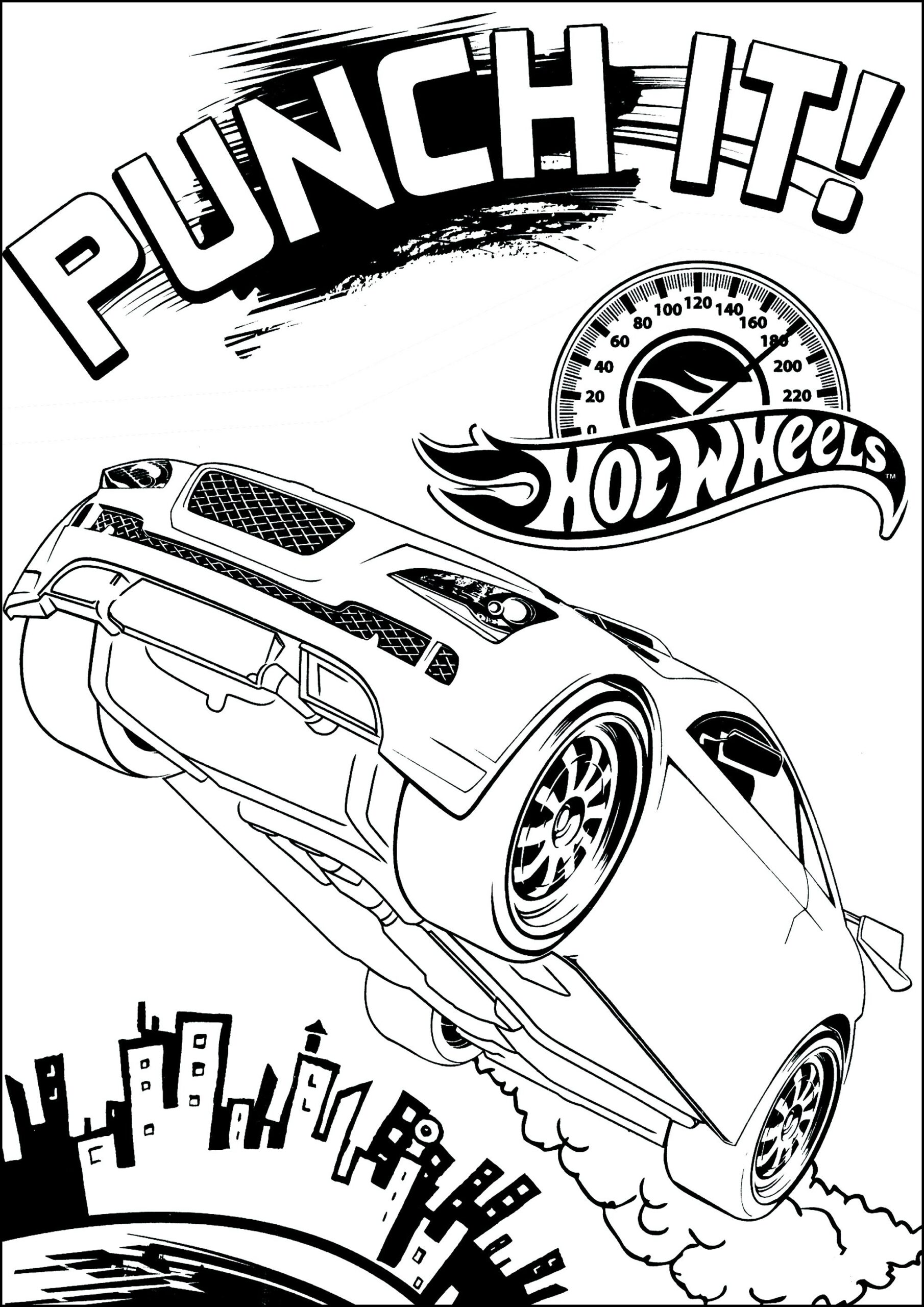 Hot Wheels Punch It Hot Wheels Coloring Pages