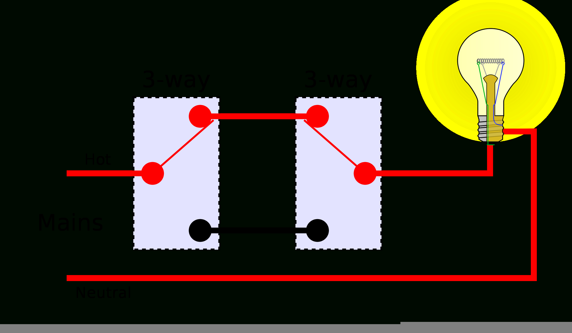 How To Wire 3 Way Lighting Circuit Youtube 3 Way Light Switching 