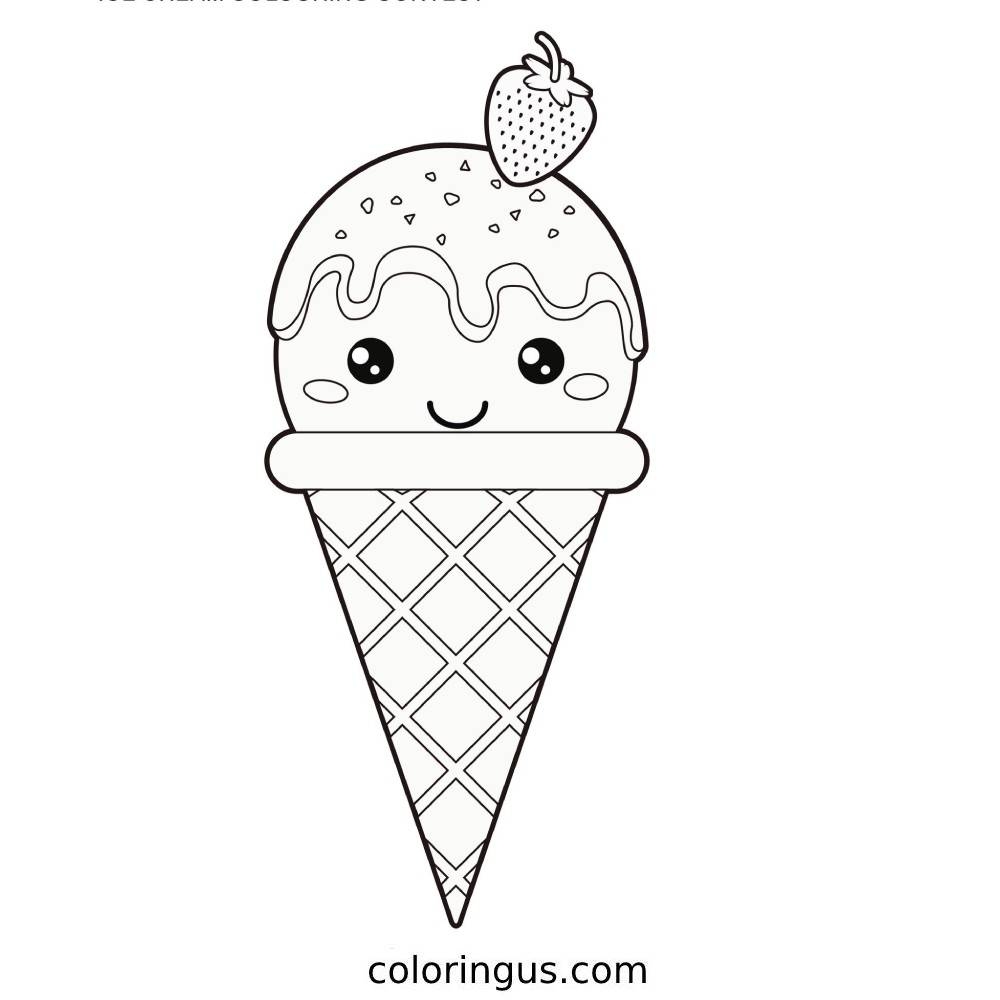 Ice Cream Coloring Pages Free Printable PDF 