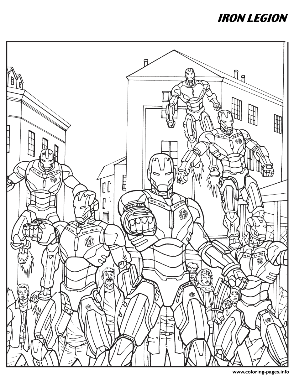 Iron Man Legion Avengers Coloring Page Printable