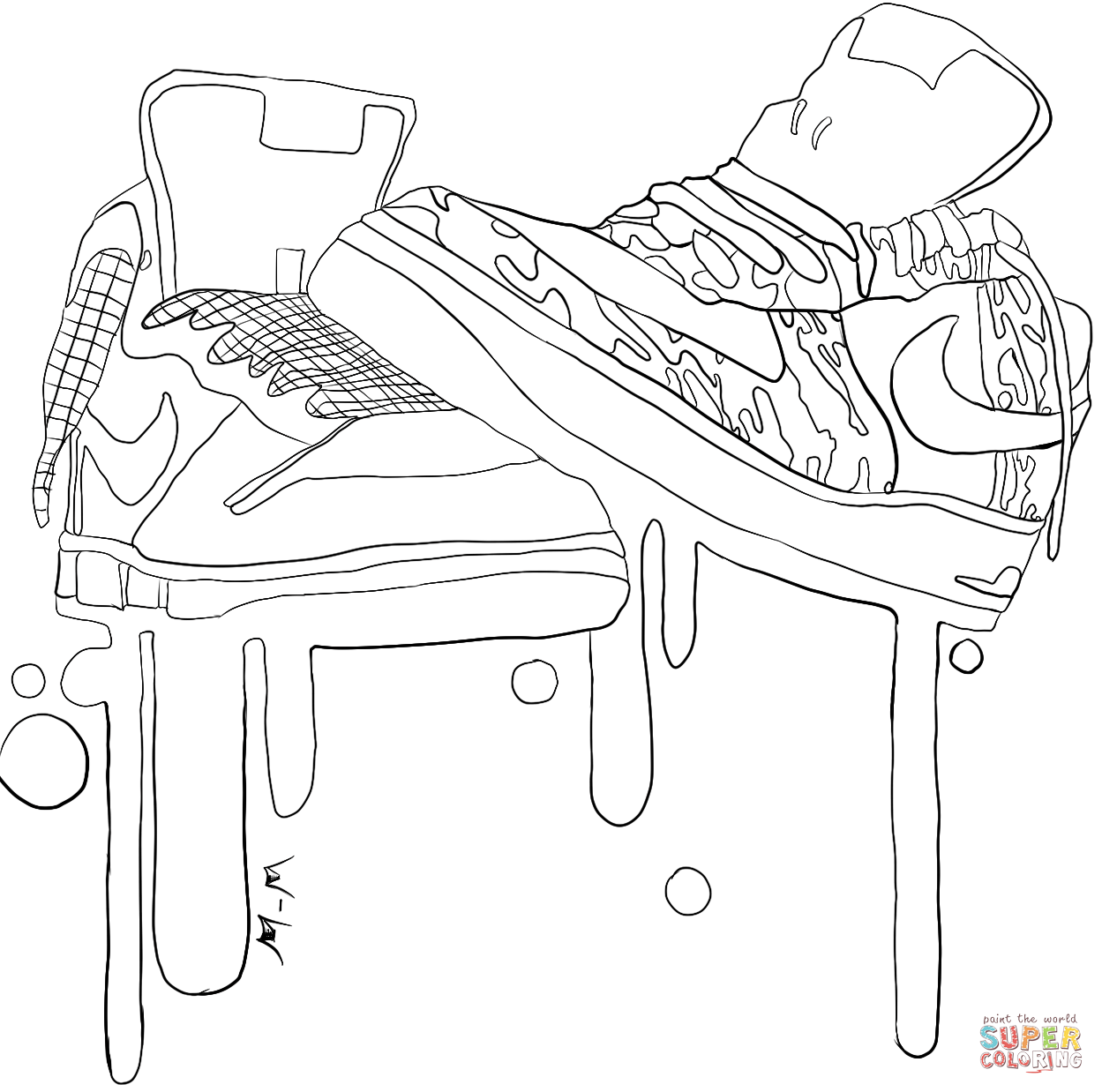 Jordans Shoes Coloring Pages Coloring Home