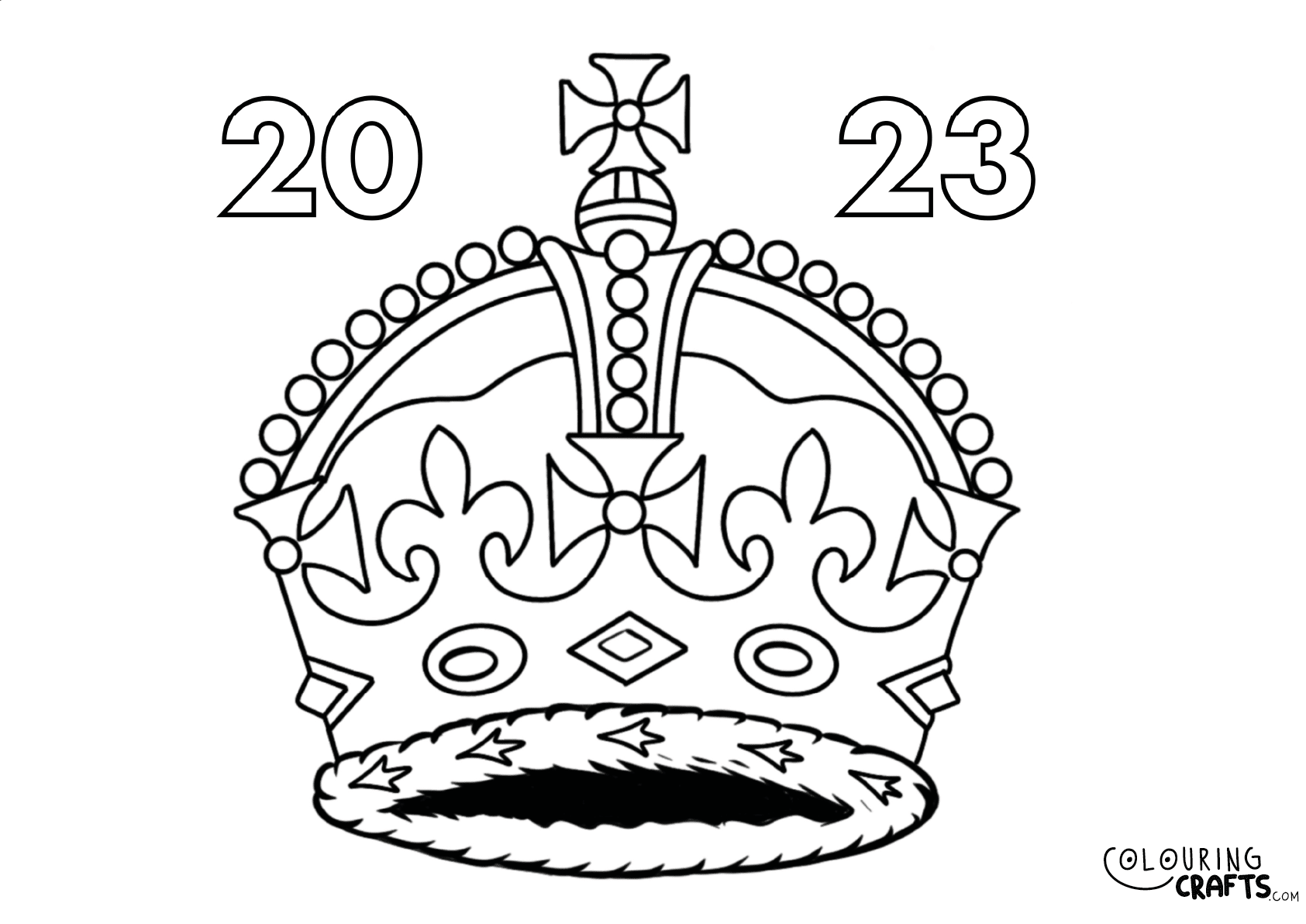 King Charles III Crown 2023 Coronation Colouring Page Colouring Crafts