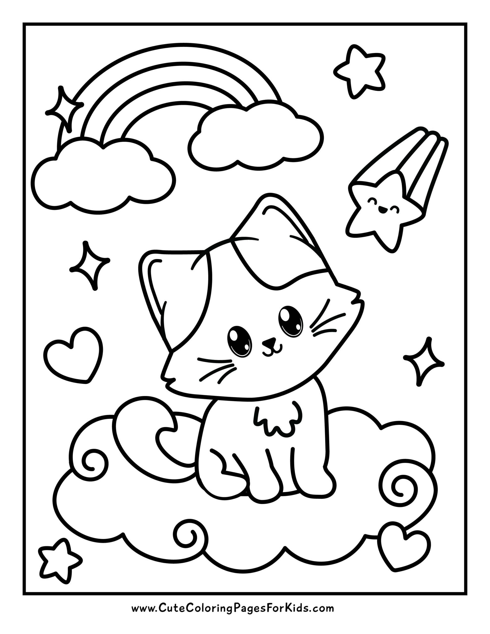 Kitty Cat Coloring Pages 10 Free Printable PDFs Cute Coloring Pages 