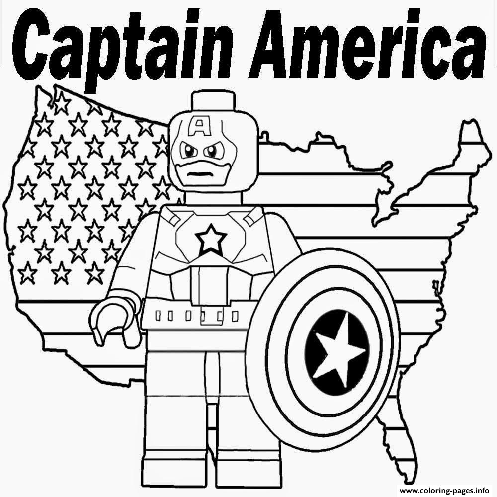 Lego Marvel Captain America Coloring Page Printable