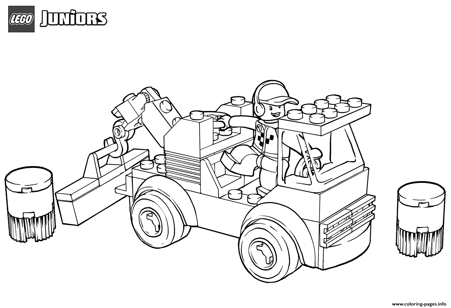 Lego Racetrack Tow Truck Coloring Page Printable