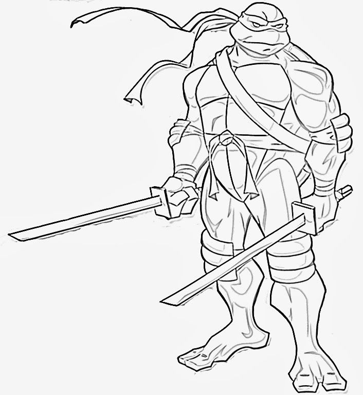 Leonardo Teenage Mutant Ninja Turtles Coloring Pages Free Printable 