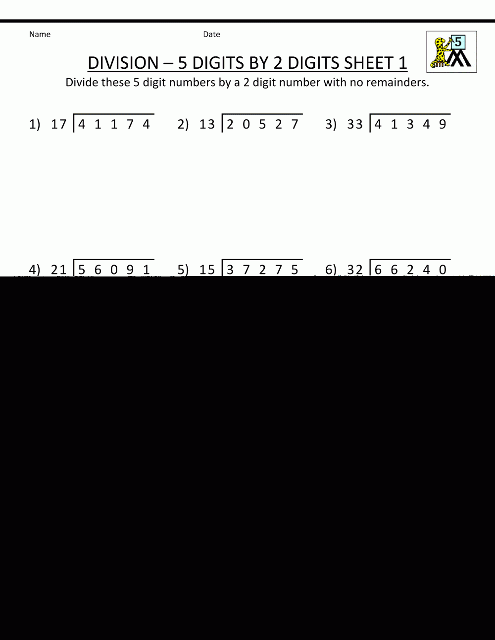 Long Division Year 5 Worksheet Long Division Worksheets