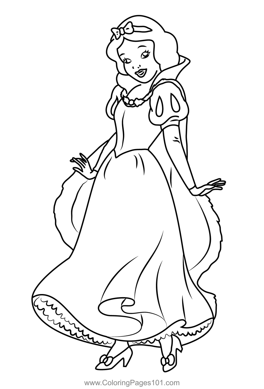 Lovely Snow White Coloring Page For Kids Free Snow White And The 