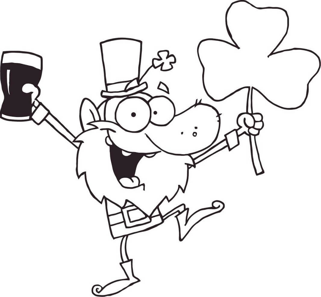 Lucky Leprechaun Dancing Coloring Page Free Printable Coloring Pages 