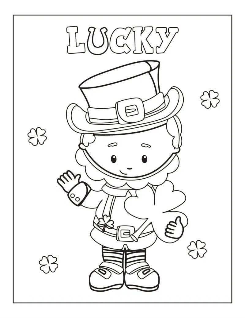 Lucky Leprechaun Saint Patrick 39 s Day Coloring Page Free Printable 