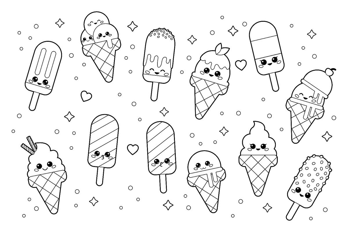 Many Types Of Ice Cream Coloring Page Free Printable Coloring Pages 