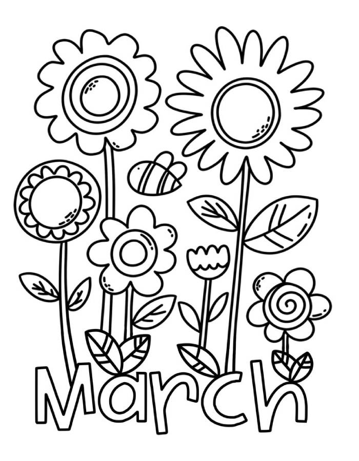 March Coloring Pages Free Printable PDF 