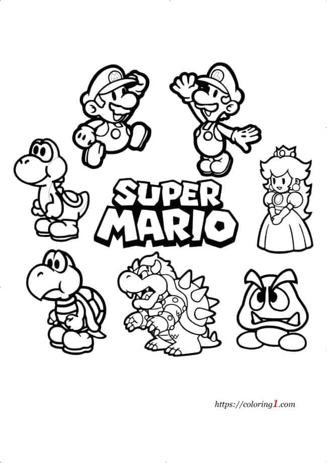 Mario Characters Coloring Pages 2 Free Coloring Sheets 2021 