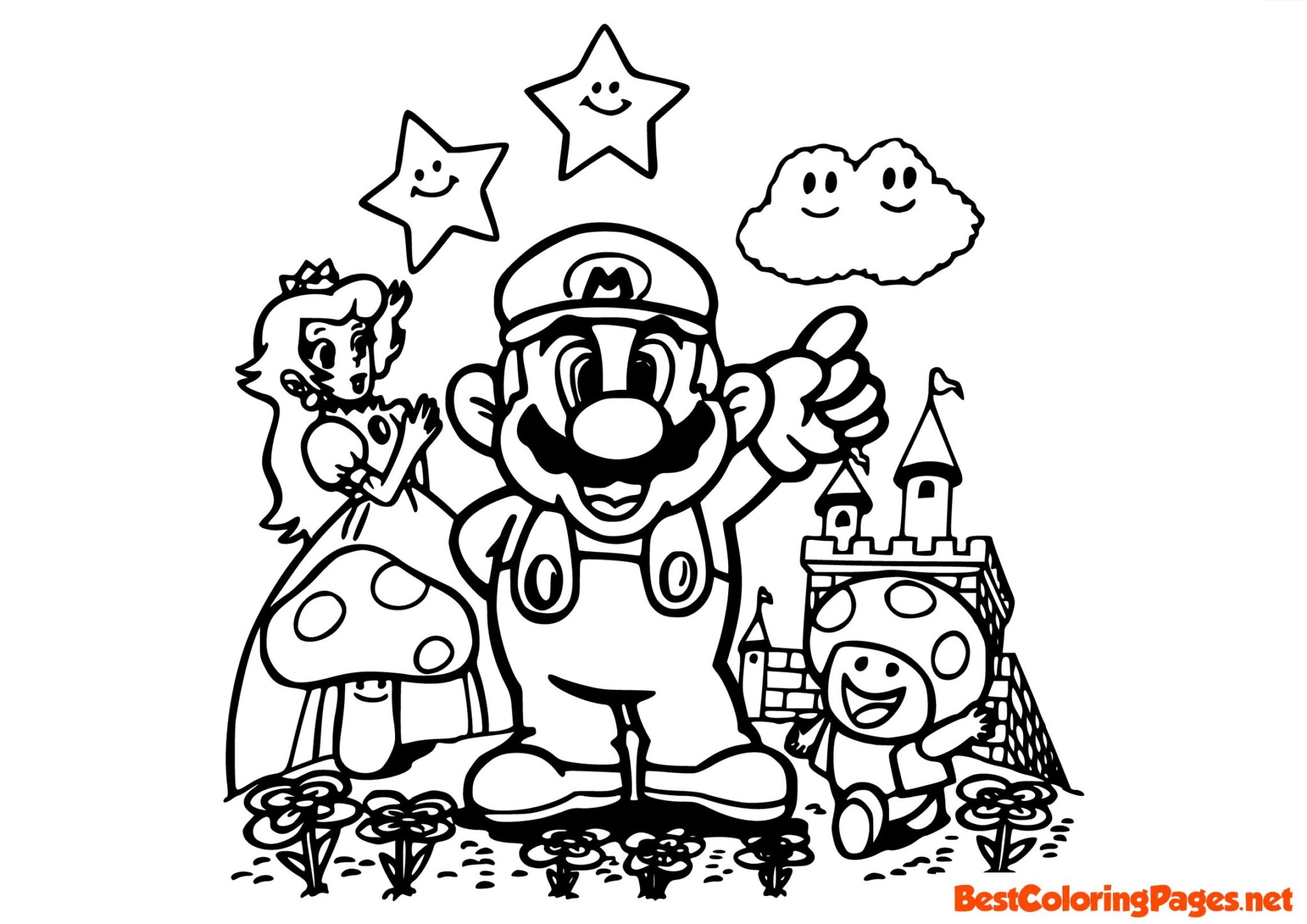 Mario Coloring Pages For Kids Free Printable Coloring Pages