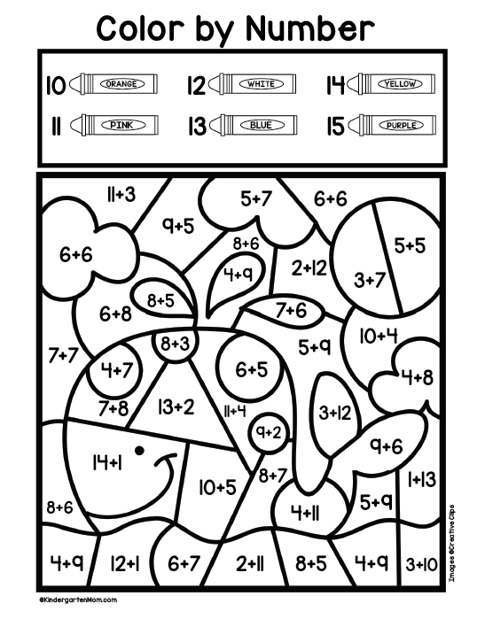 Math Color By Numbers Printable Worksheets Get Coloring Pages