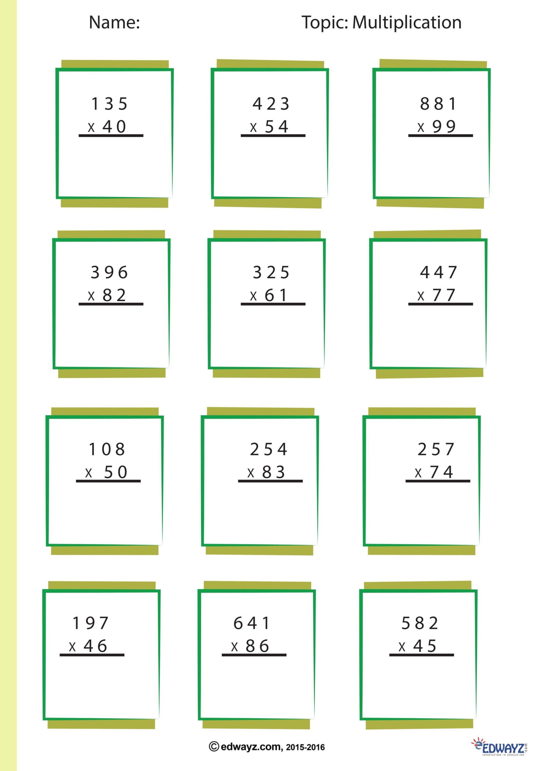 Math For Class 4 Multiplication Multiplication Worksheets