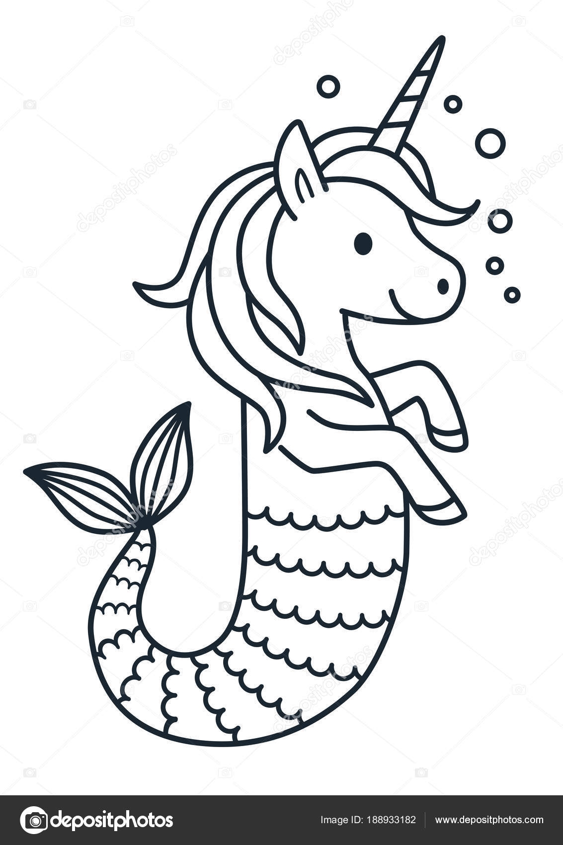 Mermaid Unicorn Coloring Pages Free Coloring Pages