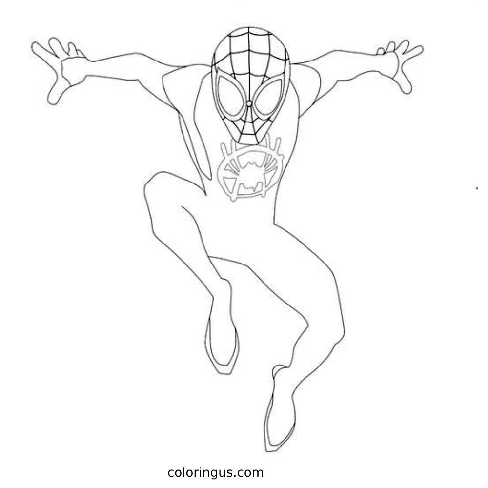 Miles Morales Coloring Pages Free Printable PDF 