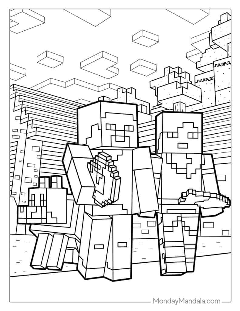 Minecraft Coloring Page Free PDF Printables Coloring Home