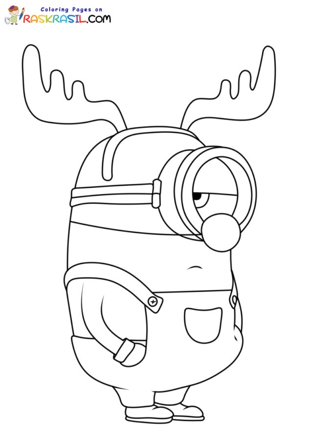 Minions Christmas Coloring Pages