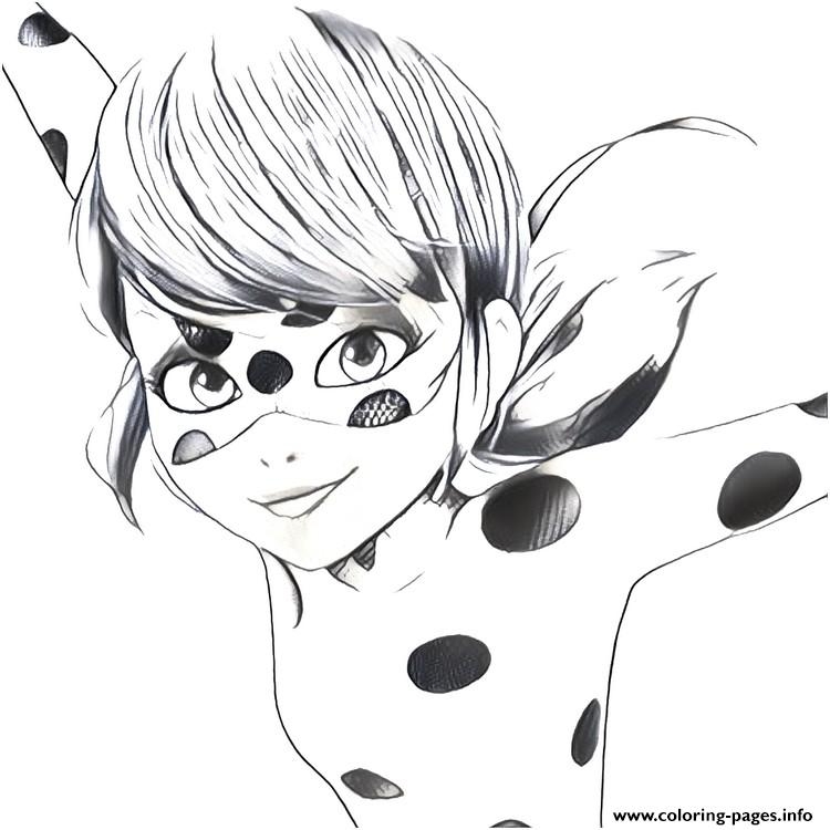 Miraculous Ladybug Face Coloring Page Printable